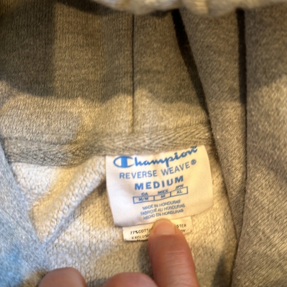 Champion Reverse Weave Gray Hoodie Size Medium - Picture 3 of 6